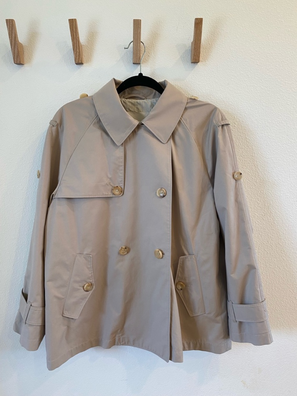 MaxMara The Cube Cotton Twill Water Repellent Double Breasted Trench Coat US 12